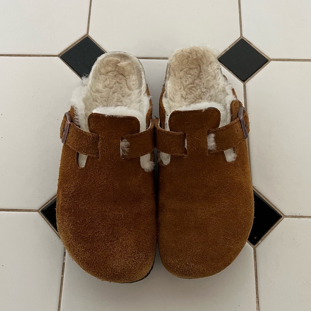 Shearling Birkenstock “Boston” Slip-On Clog Size EU 38